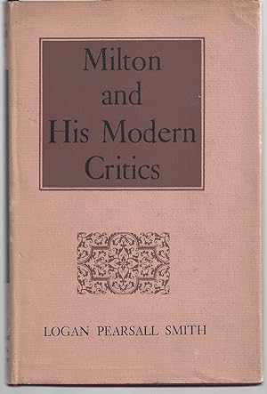 Milton and His Modern Critics