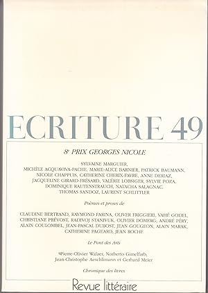 Ecriture no 49. Revue Littéraire. Printemps 1997