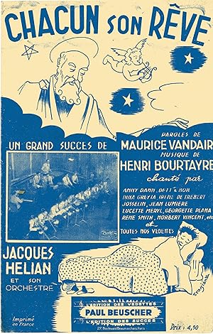 "CHACUN SON RÊVE par Jacques HÉLIAN" Paroles de Maurice VANDAIR / Musique de Henri BOURTAYRE / Pa...