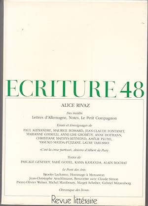 Ecriture no 48. Revue Littéraire. Automne 1996