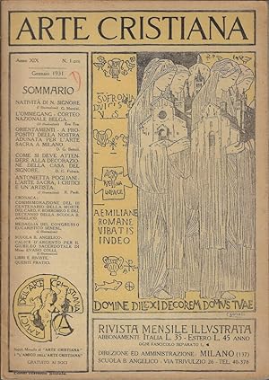 Bild des Verkufers fr Arte cristiana anno 1931 N. 1 Rivista mensile illustrata zum Verkauf von Biblioteca di Babele