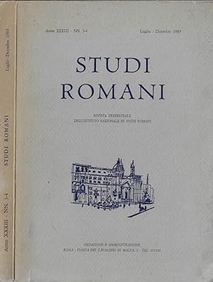 Immagine del venditore per Studi romani anno 1985 N. 3-4 Rivista trimestrale dell'istituto di Studi Romani venduto da Biblioteca di Babele