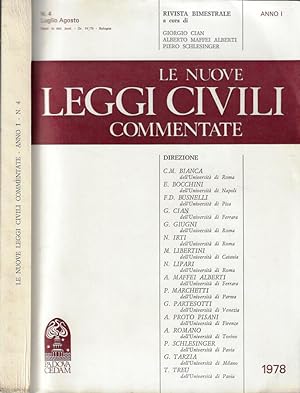 Bild des Verkufers fr Le nuove leggi civili commentate anno 1978 N. 4 zum Verkauf von Biblioteca di Babele