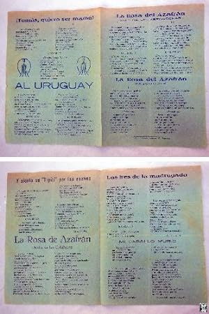 Antigua hoja cancionero - Old songbook sheet : LA ROSA DEL AZAFRAN: Vals de las Espigadoras, Paso...