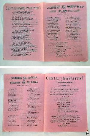 Antigua hoja cancionero - Old songbook sheet : ALMA DE PAYASO; PASODOBLE POR BULERIAS O VENGANZA ...
