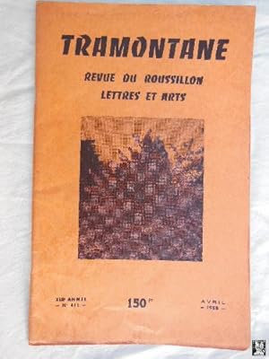 TRAMONTANE. Revue du Roussillon, Lettres et Arts. Núm 411, avril 1958