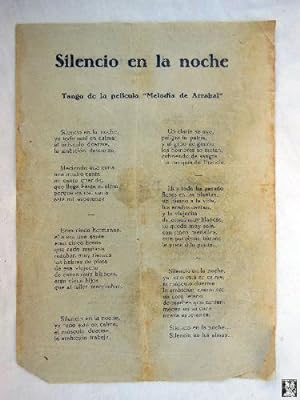 Antigua hoja cancionero - Old songbook sheet : SILENCIO EN LA NOCHE; NIÑA HECHICERA; MELODÍA DEL ...
