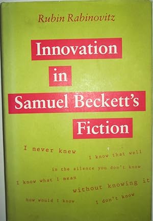 Bild des Verkufers fr Innovation in Samuel Beckett's Fiction zum Verkauf von Mare Booksellers ABAA, IOBA