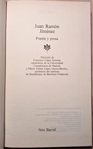 Bild des Verkufers fr Poesa y prosa zum Verkauf von Llibres Bombeta