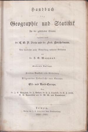 Imagen del vendedor de Band III, 1: Allgemeine bersicht von Europa. Ost- und Nord - Europa. - Handbuch der Geographie und Statistik fr die gebildeten Stnde. a la venta por Antiquariat Carl Wegner