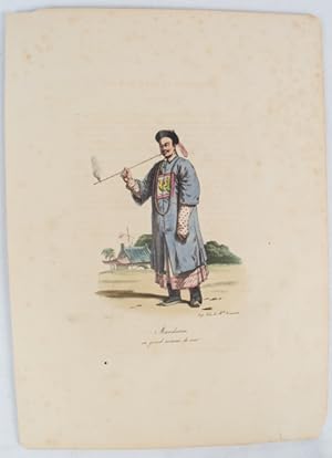 Hand Coloured Lithographic Plate: Mandarin en grand costume du cour. From La Chine, Moeurs, Usage...