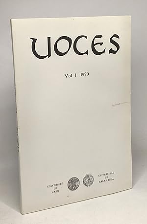 Bild des Verkufers fr Voces - Vol. I 1990 - universit de Caen / universidad de Salamanca (espagnol et franais) zum Verkauf von crealivres