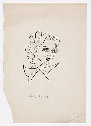 Bild des Verkufers fr Anny Ondra" - Anny Ondra (1902-1987) Film cinema Schauspielerin actress Portrait caricature Karikatur zum Verkauf von Antiquariat Steffen Vlkel GmbH