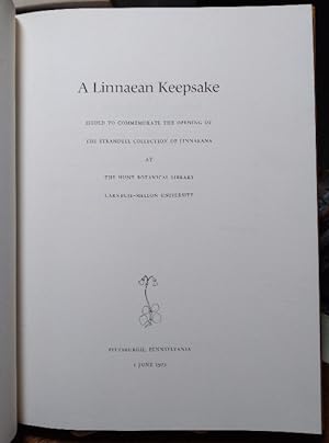 Image du vendeur pour A Linnaean Keepsake mis en vente par Structure, Verses, Agency  Books