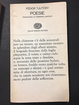 Tjutcev Fedor. Poesie. Einaudi. 1964