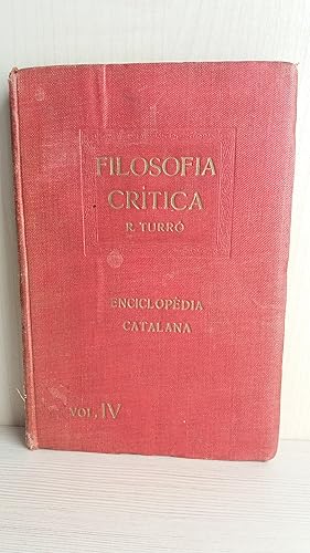 Imagen del vendedor de Filosofa Crtica a la venta por Bibliomania