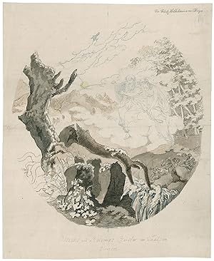 Ossians und Malvinas Geister im Thal von Glencoe. Illustration zu James Macphersons Epos - Ossian.