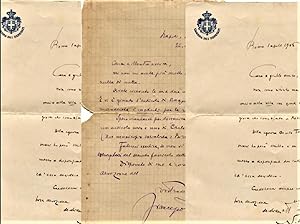 Tre lettere autografe inviate a Olga Ossani, 1893 - 1906 - 1913