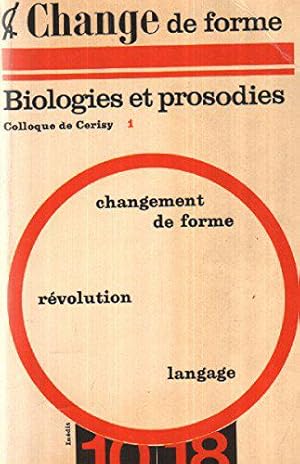 Seller image for Biologies et prosodies colloque de cerisy 1 for sale by JLG_livres anciens et modernes