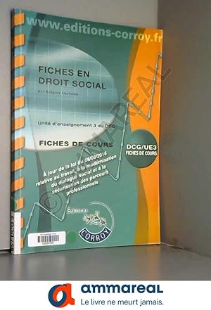Seller image for Fiches en droit social: UE 3 du DCG for sale by Ammareal