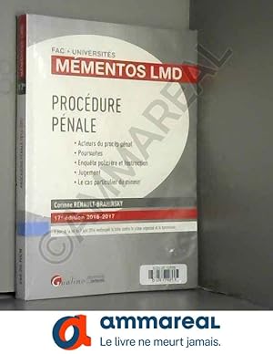 Image du vendeur pour Mmentos LMD - Procdure pnale 2016-2017 mis en vente par Ammareal