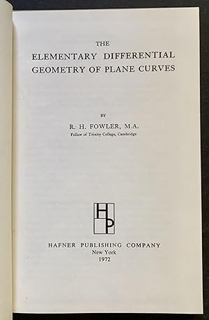 The Elementary Differential Geometry of Plane Curves