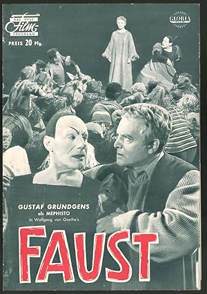Filmprogramm DNF, Faust, Gustaf Gründgens, Will Quadflieg, Ella Büchi, Regie: Peter Gorski