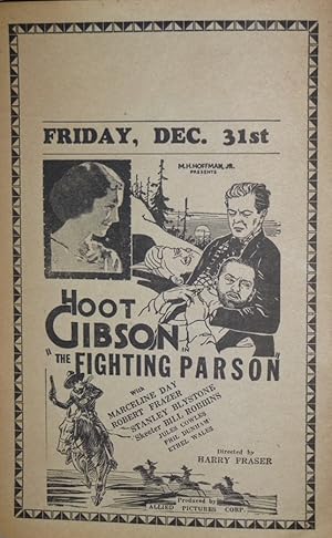 Theatre Advertising Handout: Hoot Gibson: The Fighting Parson (1933)