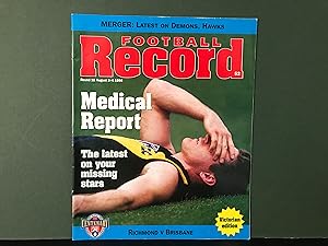 AFL Football Record - Round 18 - August 2-4, 1996 - Richmond Verses Brisbane (Vol. 85, No. 22)