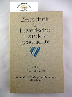 Image du vendeur pour Zeitschrift fr bayerische Landesgeschichte. Jahrgang 1988. Band 51, Heft 2. mis en vente par Chiemgauer Internet Antiquariat GbR