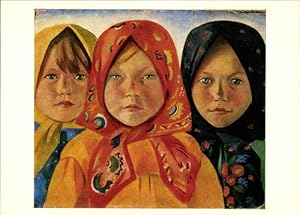 Bild des Verkufers fr Knstler Ansichtskarte / Postkarte Mileeva. L. F., Rjasanische Mdchen, Sozialistischer Realismus, UdSSR zum Verkauf von akpool GmbH