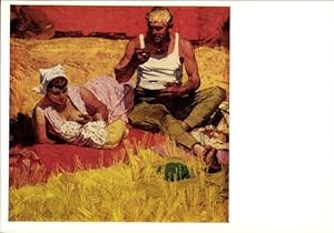 Bild des Verkufers fr Knstler Ansichtskarte / Postkarte Kurnakov, Ernte, Sozialistischer Realismus, UdSSR zum Verkauf von akpool GmbH