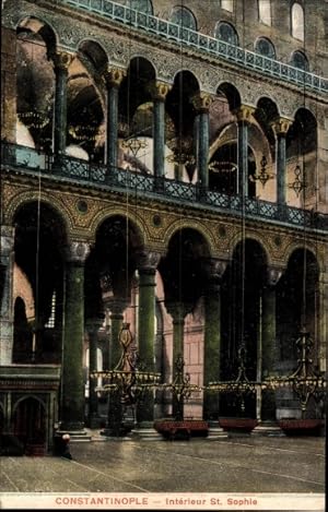 Bild des Verkufers fr Ansichtskarte / Postkarte Konstantinopel Istanbul Trkei, Interieur St. Sophie, Hagia Sophia zum Verkauf von akpool GmbH