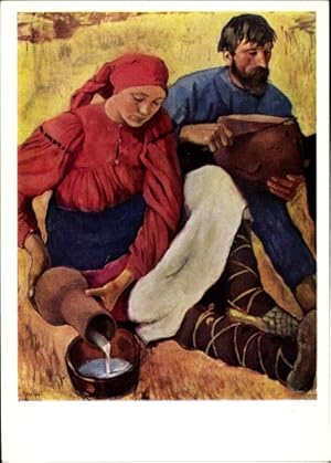 Bild des Verkufers fr Knstler Ansichtskarte / Postkarte Serebryakova, Peasants, Sozialistischer Realismus, UdSSR zum Verkauf von akpool GmbH