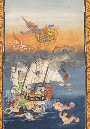 Rescue Of Prince Janaka Mahanjakata Thailand Manuscript Postcard