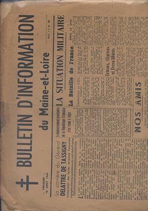 Bulletin d'informations du Maine-et-Loire. Numéro du vendredi 18 août 1944. 18 août 1944.
