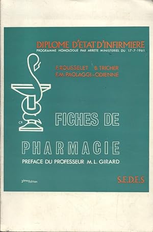 Imagen del vendedor de Fiches de pharmacie. Diplme d'tat d'infirmire. a la venta por Librairie Et Ctera (et caetera) - Sophie Rosire