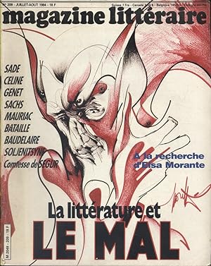 Magazine littéraire N° 209. La littérature et le Mal : Sade, Céline; Genet, Sachs, Mauriac, Batai...