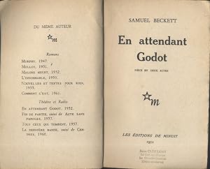 Seller image for En attendant Godot. Pice en deux actes. Vers 1962. for sale by Librairie Et Ctera (et caetera) - Sophie Rosire