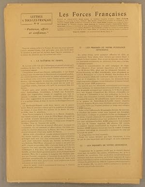 Lettres à tous les Français N° 11. Les forces françaises, par Emile Durkheim. Avril 1916.