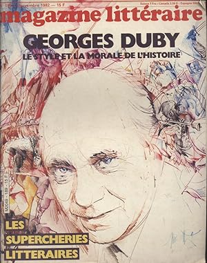 Magazine littéraire N° 189. Georges Duby, le style et la morale de l'histoire. Les supercheries l...