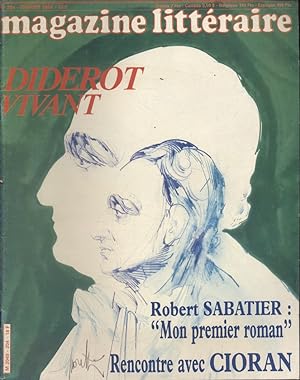 Magazine littéraire N° 204. Diderot vivant. Robert Sabatier. Rencontre avec Cioran. Février 1984.