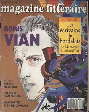 Magazine littéraire N° 270. Boris Vian. Jean Paulhan, Jean Bottéro, entretien avec Valère Novarin...