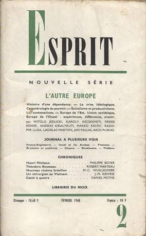 Revue Esprit. 1968, numéro 2. L'autre Europe. (L'Europe de l'Est). Février 1968.