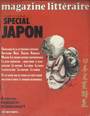 Magazine littéraire N° 216/217. Spécial Japon. Entretien avec Friedrich Dürrenmatt. Mars 1985.