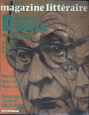 Magazine littéraire N° 229. Georges Dumézil, mythes et épopées. Entretien avec Alberto Moravia. A...