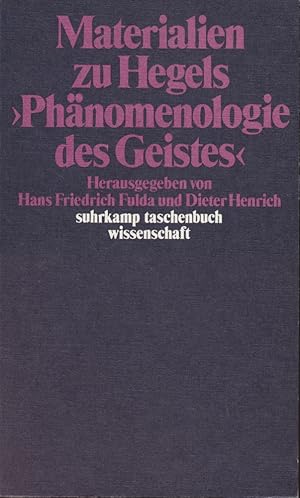 Seller image for Materialien zu Hegels "Phnomenologie des Geistes". Herausgegeben von Hans Friedrich Fulda und Dieter Henrich. for sale by Antiquariat Lenzen