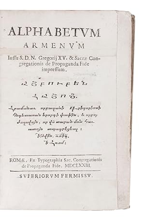 (1) Alphabetum Armenum iussu S.D.N. Gregorii XV. .(2) Alphabetum Aethiopicum, sive Abyssinum. (3)...