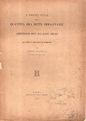 Seller image for L'Essenza Reale delle Quantit  ora dette Immaginarie for sale by Messinissa libri