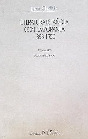 Bild des Verkufers fr Literatura espanola contemporanea, 1898-1950 zum Verkauf von Librodifaccia